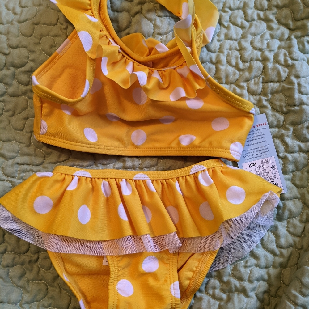 Yellow polka-dot bikini 18 months